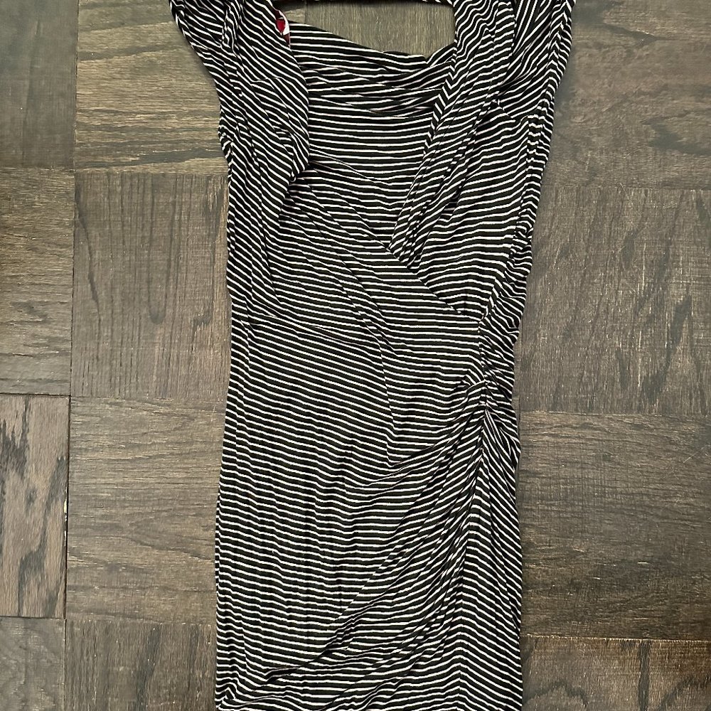 Saks Fifth Avenue Red - Fitted Tank Dress in Tan/Black - Size Small